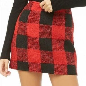 Forever 21 Black & Red Plaid Skirt